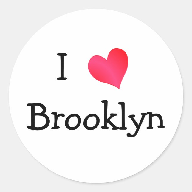 Adesivo Redondo Eu Amo Brooklyn (Frente)