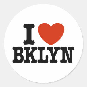 Adesivo Redondo Eu Amo Brooklyn