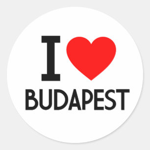 Adesivo Redondo Eu Amo Budapest