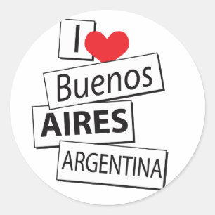 Adesivo Redondo Eu amo Buenos Aires