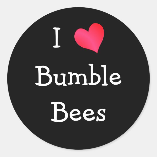Adesivo Redondo Eu Amo Bumble Bees (Frente)