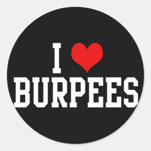 Adesivo Redondo Eu Amo Burpees, Malhação
