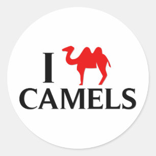 Adesivo Redondo Eu amo camelos