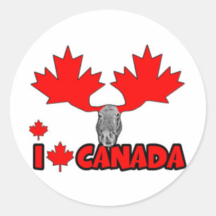 Adesivo Redondo Eu amo Canadá