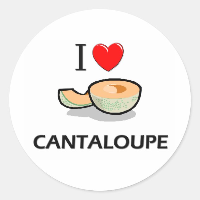 Adesivo Redondo Eu Amo Cantaloupe (Frente)