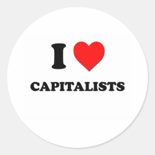 Adesivo Redondo Eu amo capitalistas
