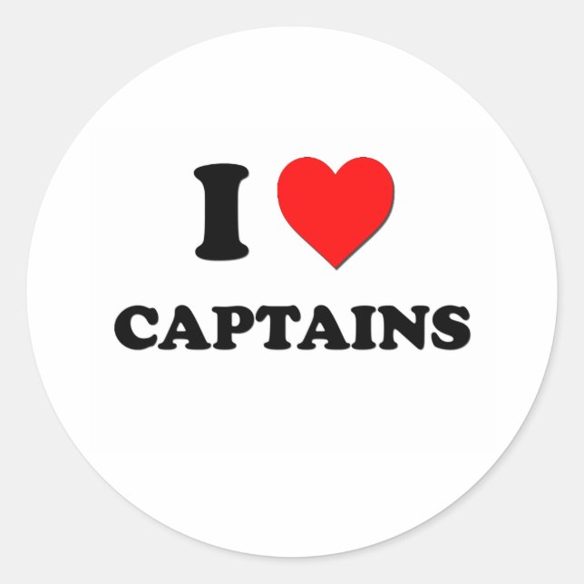 Adesivo Redondo Eu amo Captain (Frente)