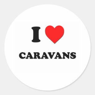 Adesivo Redondo Eu amo caravana