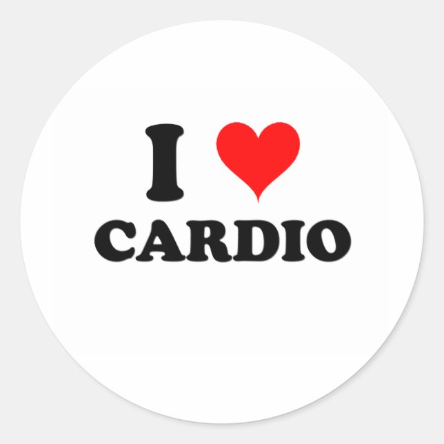 Adesivo Redondo Eu Amo Cardio (Frente)