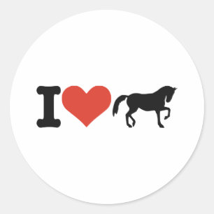 Adesivo Redondo Eu amo Cavalos