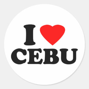 Adesivo Redondo Eu amo Cebu