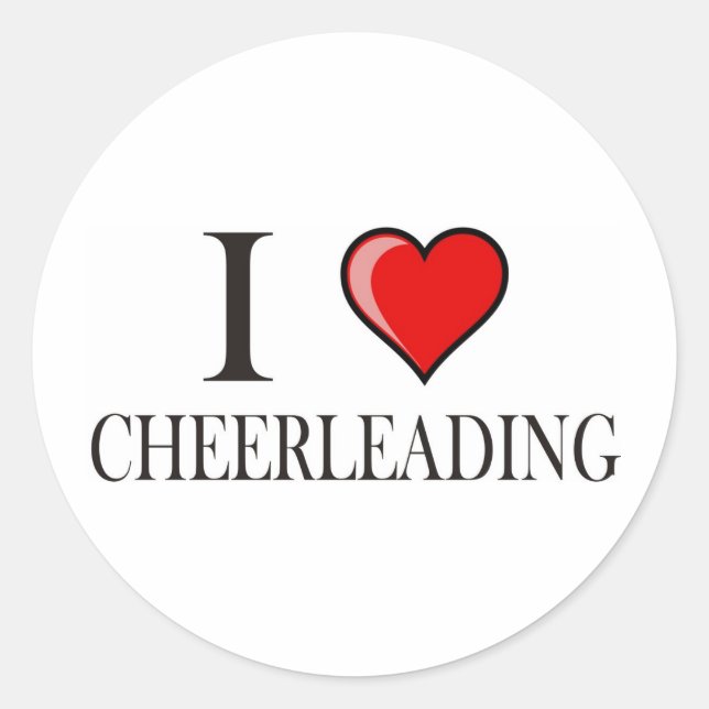 Adesivo Redondo Eu amo cheerleading (Frente)