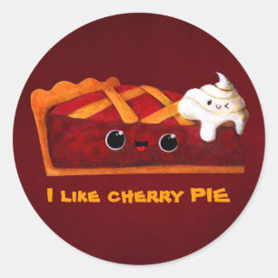 Adesivo Redondo Eu amo Cherry Pie