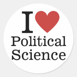 Adesivo Redondo Eu ❤️ Amo Ciência Política para Estudantes/Faculda