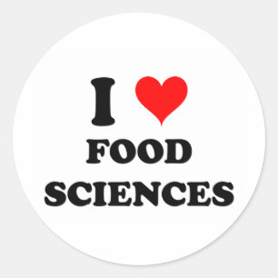 Adesivo Redondo Eu amo ciências alimentares