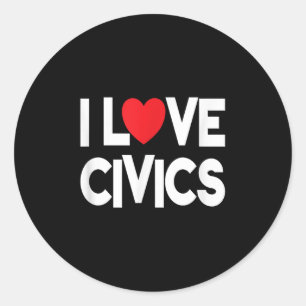 Adesivo Redondo Eu Amo Civis Citar Professor E Estudante