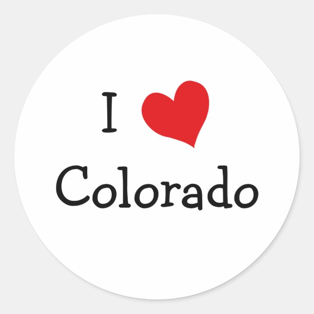 Adesivo Redondo Eu Amo Colorado (Frente)