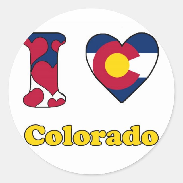 Adesivo Redondo Eu amo Colorado (Frente)