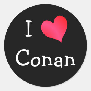 Adesivo Redondo Eu Amo Conan