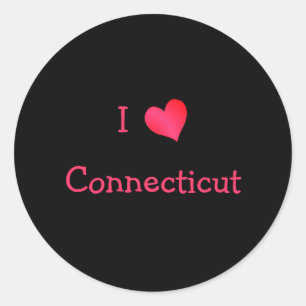 Adesivo Redondo Eu amo Connecticut
