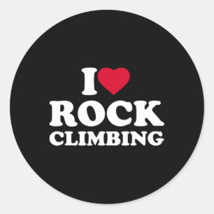 Adesivo Redondo Eu Amo Coração Escalada de Rocha Amante Escalador