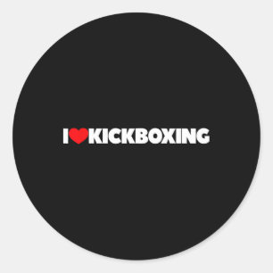 Adesivo Redondo Eu Amo (coração) Kickboxing