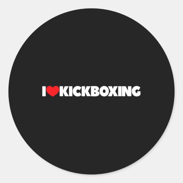 Adesivo Redondo Eu Amo (coração) Kickboxing  (Frente)