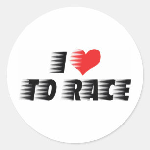 Adesivo Redondo Eu Amo Coração Para Corridas - Amante de Corridas 