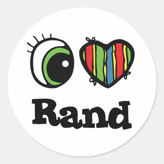 Adesivo Redondo Eu Amo (Coração) Rand (Frente)