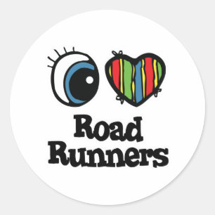 Adesivo Redondo Eu Amo (Coração) Roadrunners