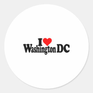 Adesivo Redondo Eu Amo Coração Washington Dc Distrito De Columbia