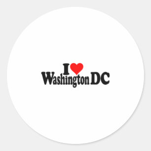 Adesivo Redondo Eu Amo Coração Washington Dc Distrito De Columbia 