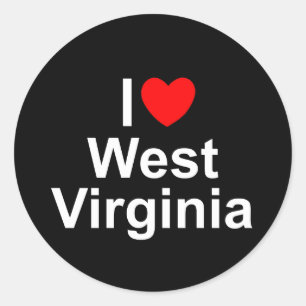 Adesivo Redondo Eu amo (coração) West Virginia