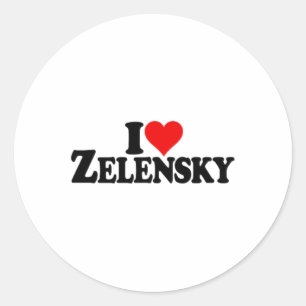 Adesivo Redondo Eu Amo Coração Zelensky Volodymyr Ucrânia Ukr 1 