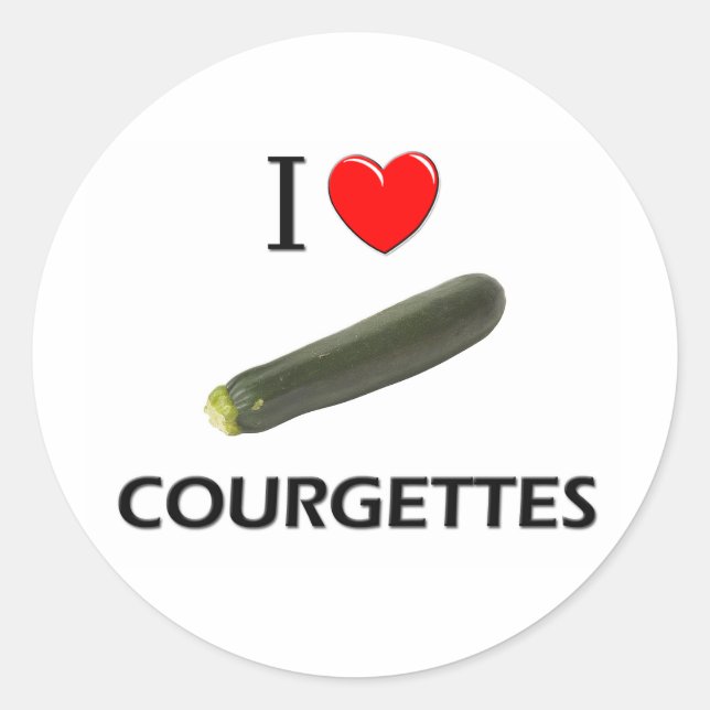 Adesivo Redondo Eu Amo Courgettes (Frente)