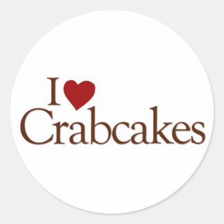 Adesivo Redondo Eu Amo Crabcakes