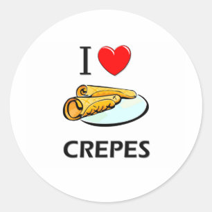 Adesivo Redondo Eu Amo Crepes