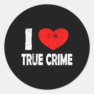 Adesivo Redondo Eu Amo Crime Verdadeiro