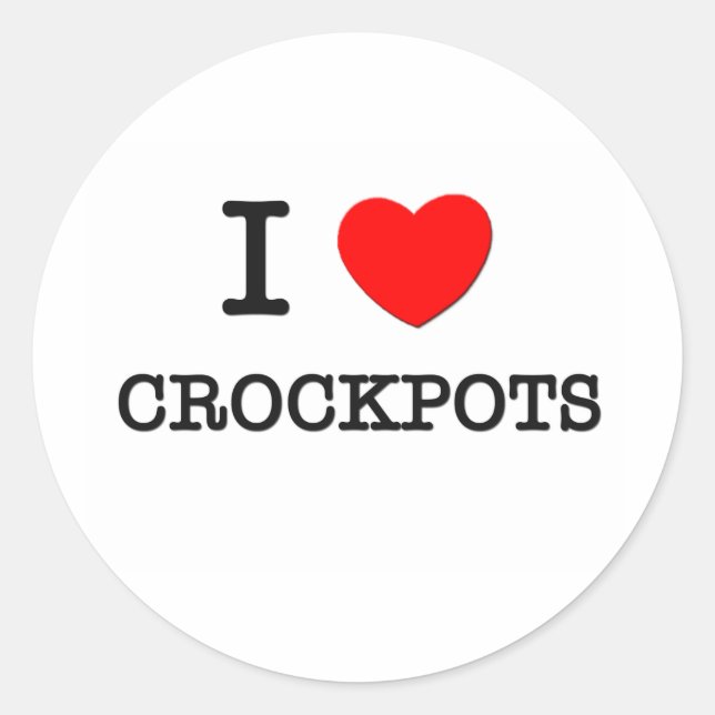 Adesivo Redondo Eu Amo Crockpots (Frente)
