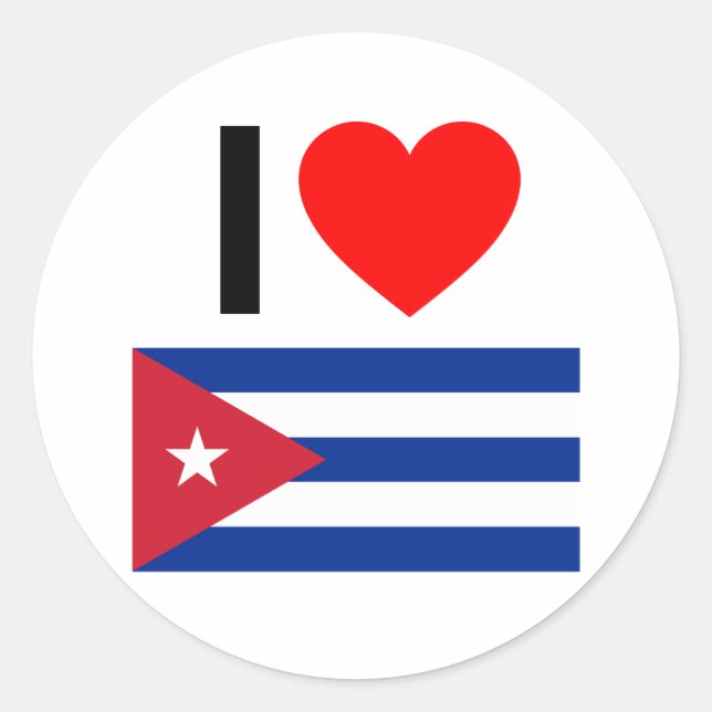Adesivo Redondo eu amo cuba (Frente)