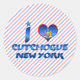 Adesivo Redondo Eu amo Cutchogue, New York