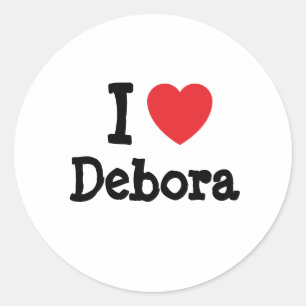 Adesivo Redondo Eu amo Debora Heart Shirt