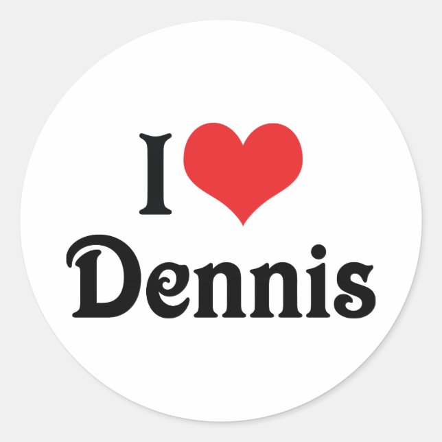 Adesivo Redondo Eu Amo Dennis (Frente)