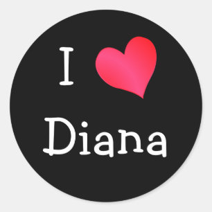 Adesivo Redondo Eu amo Diana