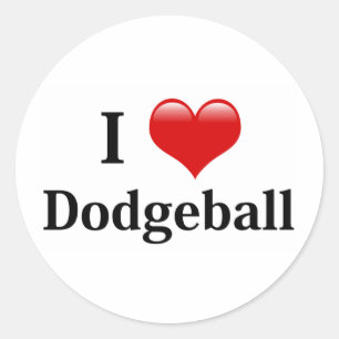 Adesivo Redondo Eu Amo Dodgeball