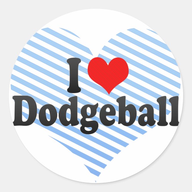 Adesivo Redondo Eu Amo Dodgeball (Frente)