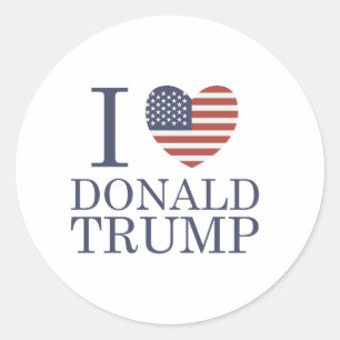 Adesivo Redondo Eu amo Donald Trump