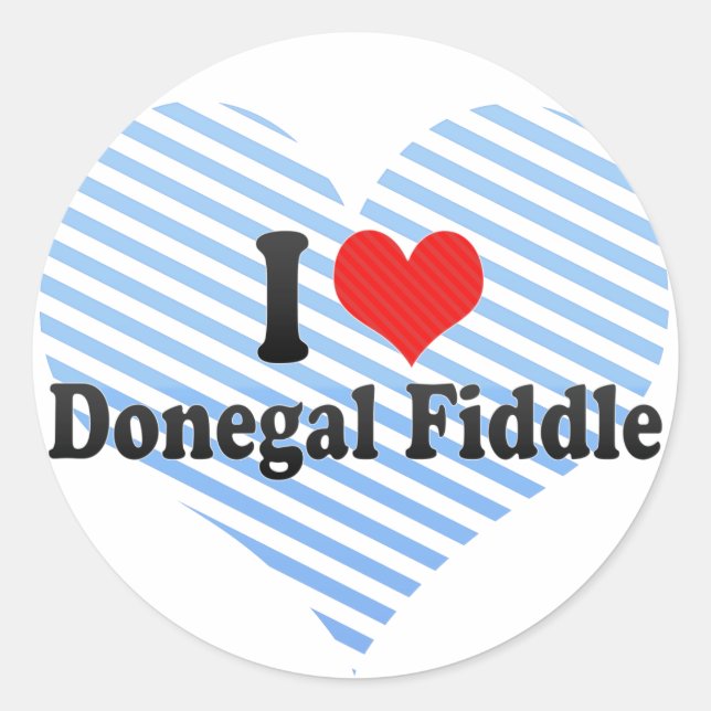 Adesivo Redondo Eu Amo Donegal Fiddle (Frente)