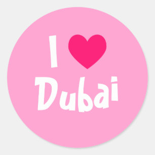 Adesivo Redondo Eu Amo Dubai