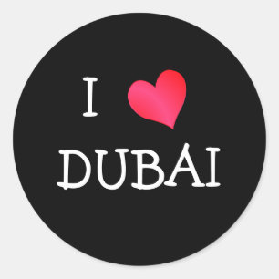 Adesivo Redondo Eu amo DUBAI